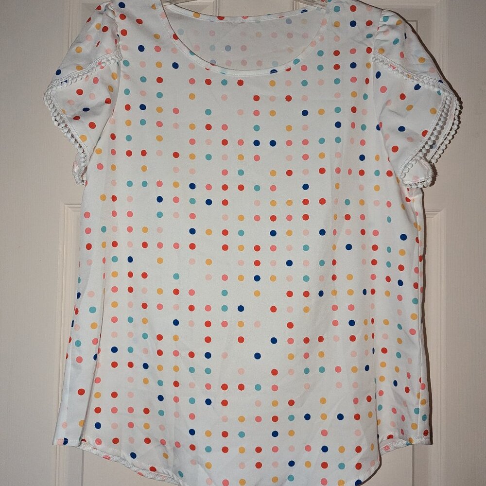 Shein blouse, size Med, polka dots, EUC! - Picture 1 of 3